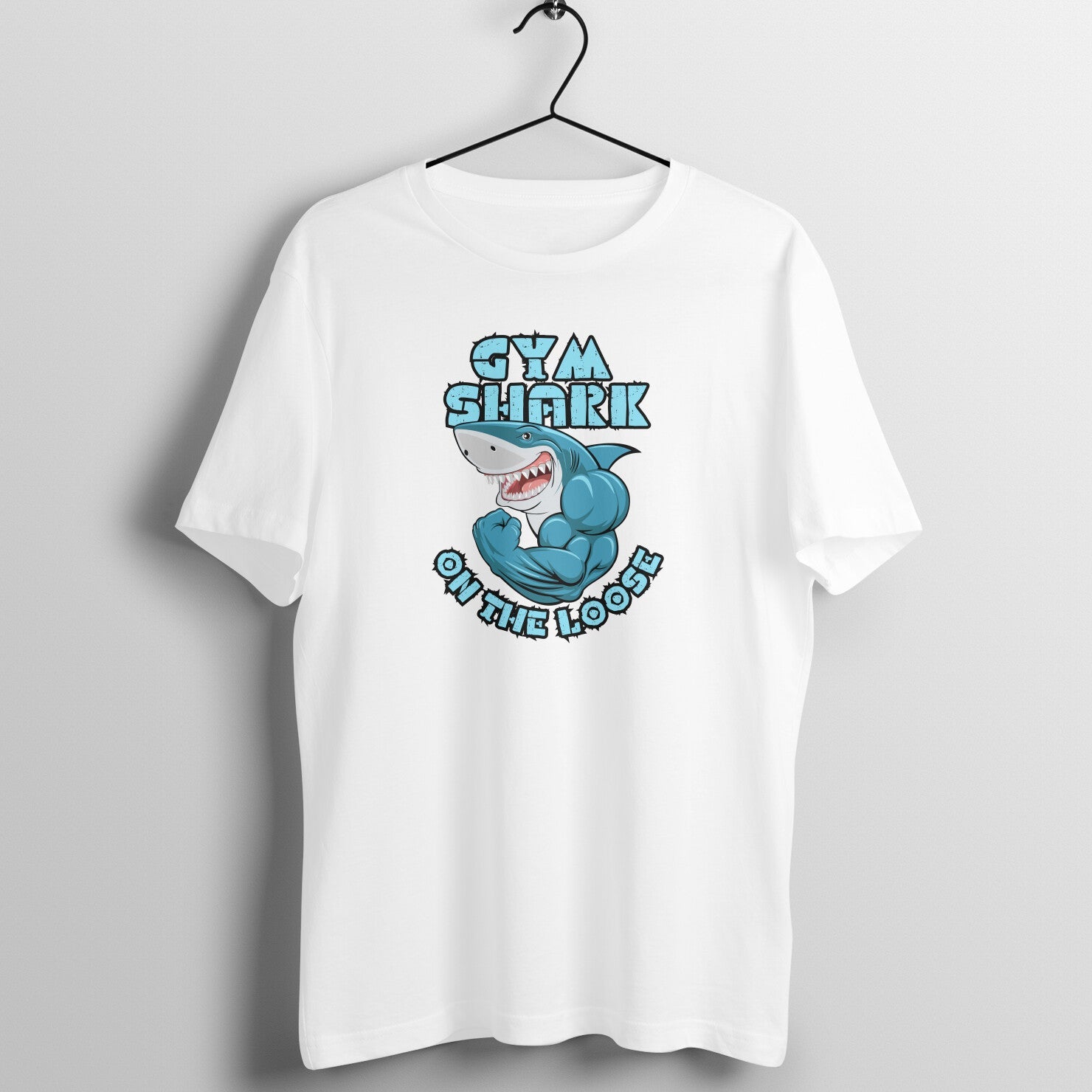 Gym Shark on the Loose, Cool Gym Half Sleeves T-Shirt. - Vibe TownGym Shark on the Loose, Cool Gym Half Sleeves T-Shirt.