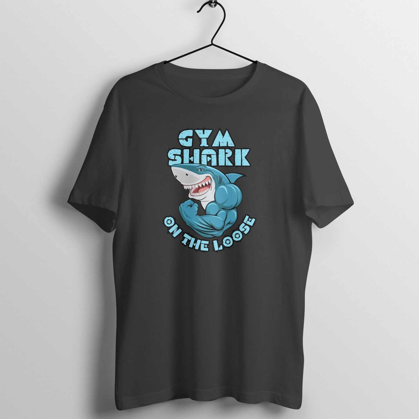 Gym Shark on the Loose, Cool Gym Half Sleeves T-Shirt. - Vibe TownGym Shark on the Loose, Cool Gym Half Sleeves T-Shirt.