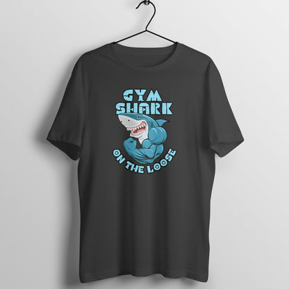 Gym Shark on the Loose, Cool Gym Half Sleeves T-Shirt. - Vibe TownGym Shark on the Loose, Cool Gym Half Sleeves T-Shirt.