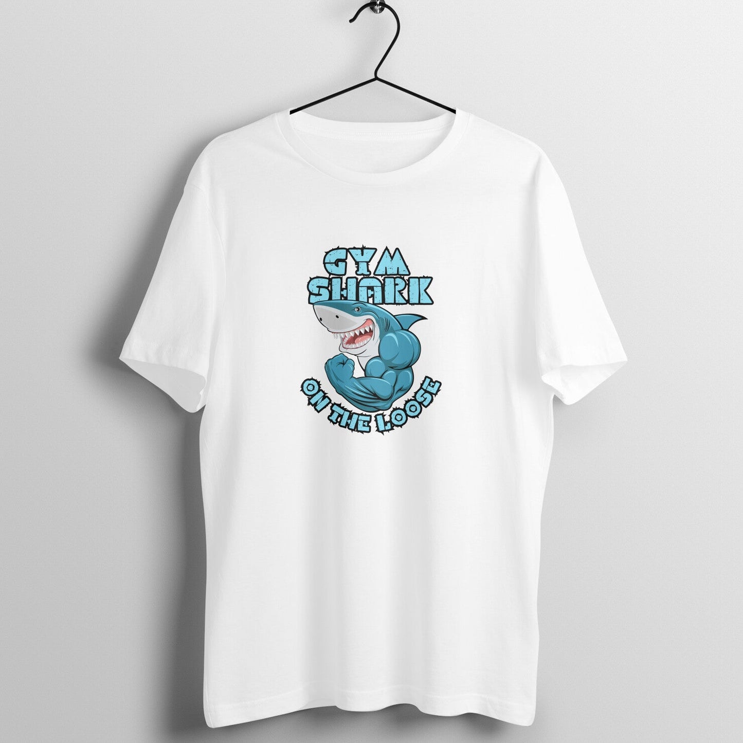 Gym Shark on the Loose, Cool Gym Half Sleeves T-Shirt. - Vibe TownGym Shark on the Loose, Cool Gym Half Sleeves T-Shirt.