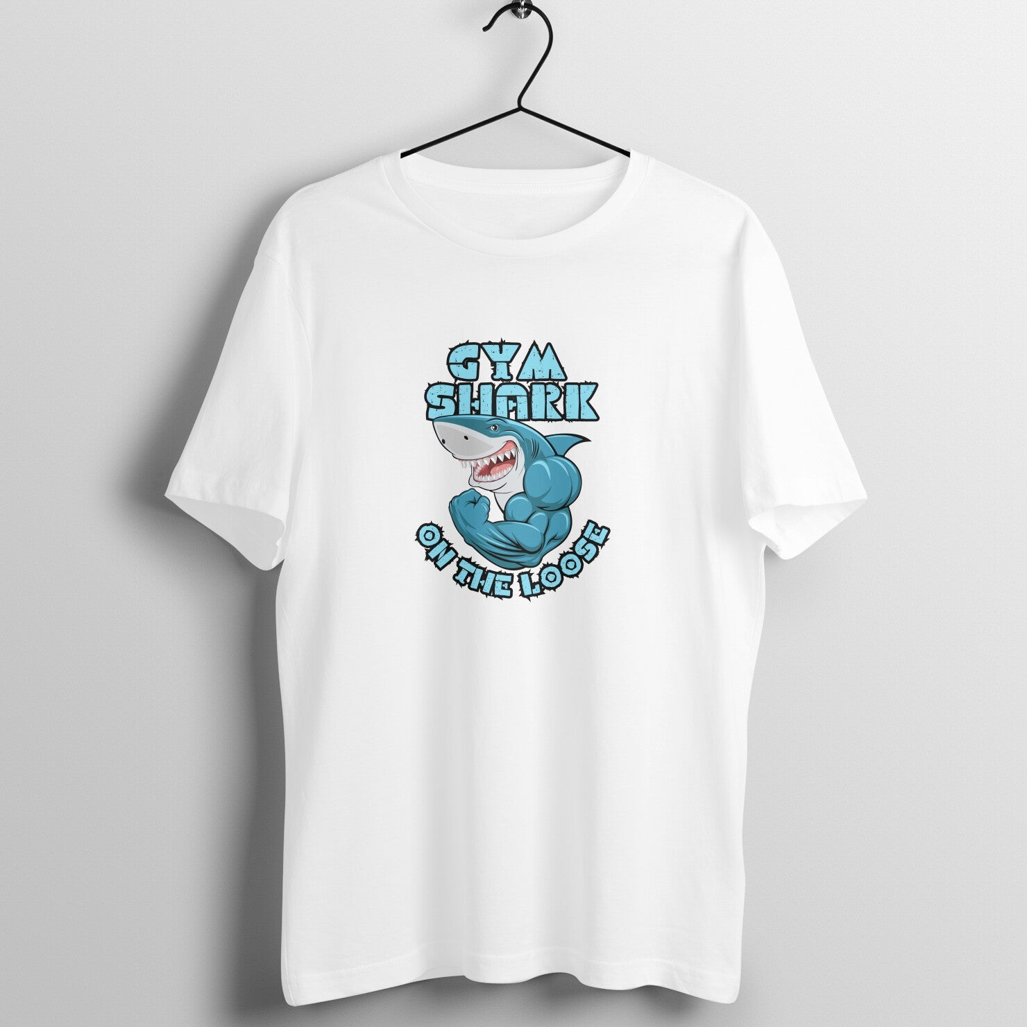 Gym Shark on the Loose, Cool Gym Half Sleeves T-Shirt. - Vibe TownGym Shark on the Loose, Cool Gym Half Sleeves T-Shirt.